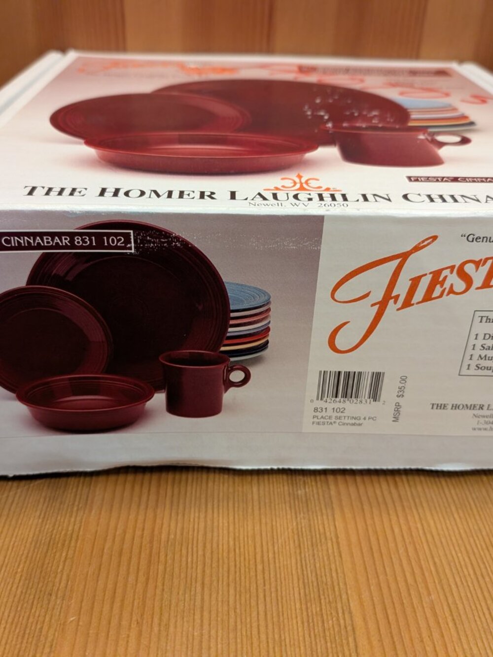 Fiesta Ware Retired 4-Piece Place Setting CINNABAR Fiestaware Set w/ Box USA GUC - Picture 8 of 15